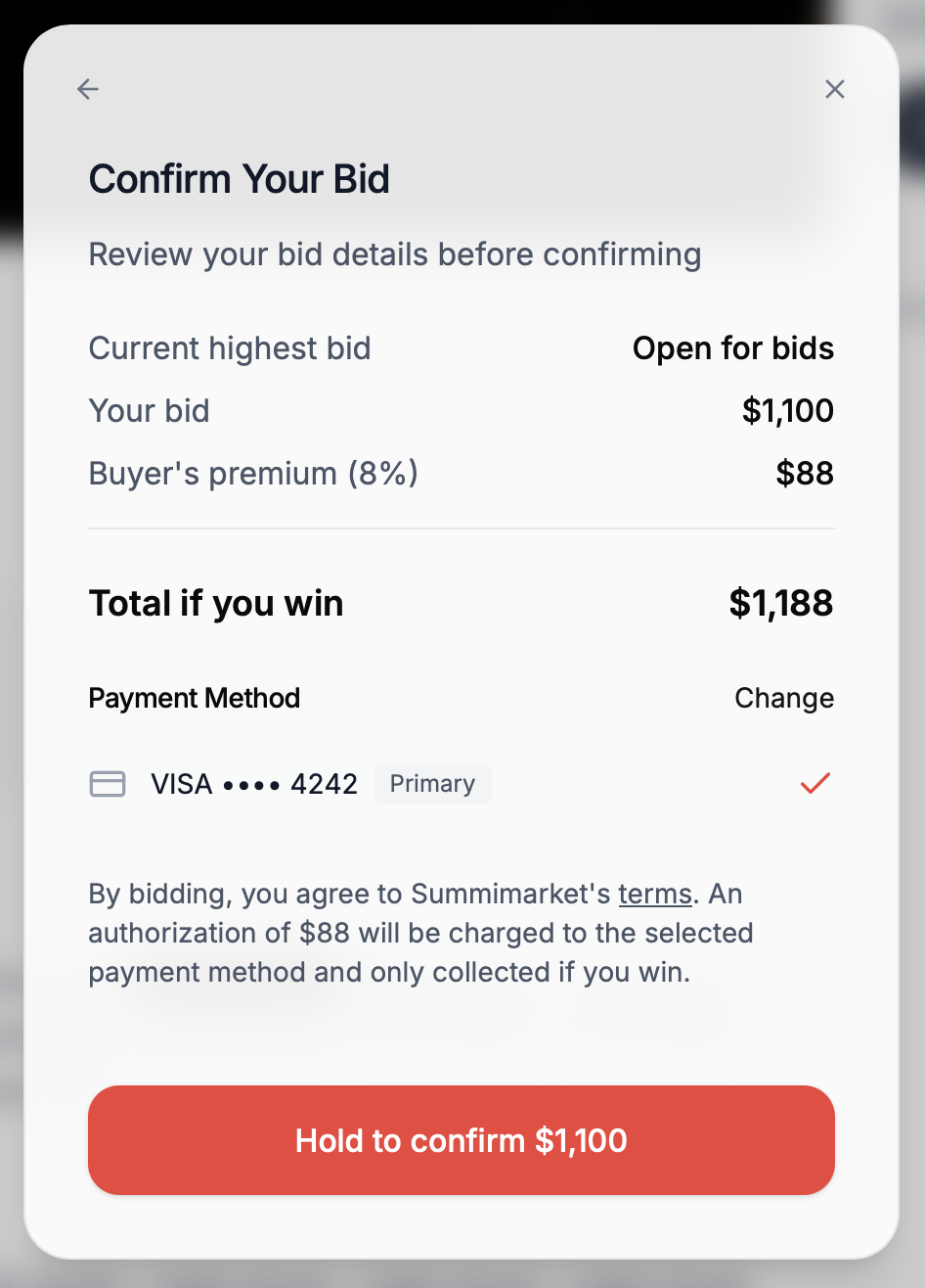 Bid Confirmation State