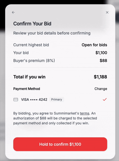 Hold to Bid Interaction