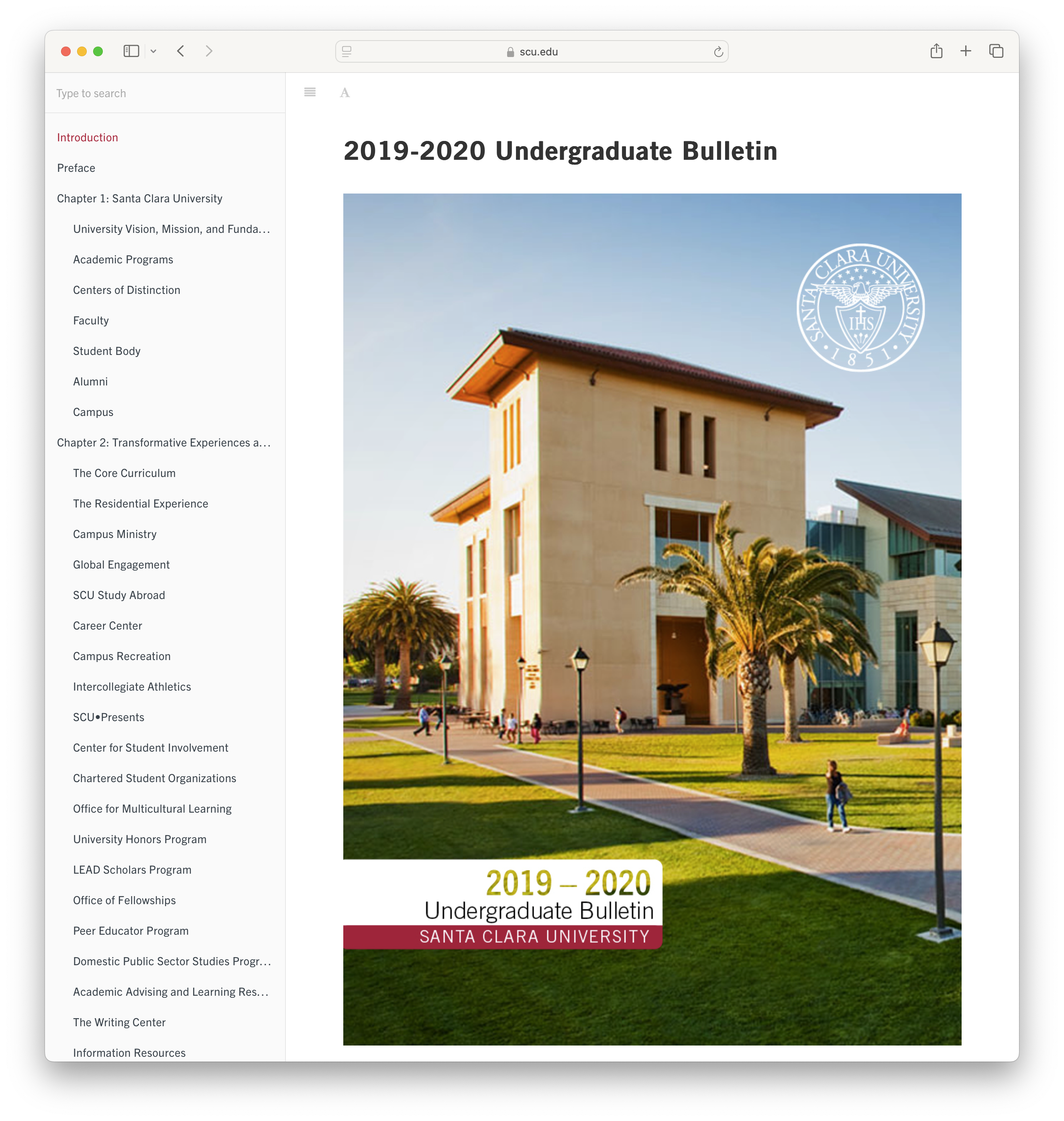 SCU Bulletin Cover